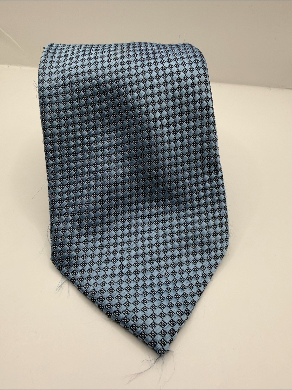 Valentino Light Blue Micro-Pattern Silk Tie